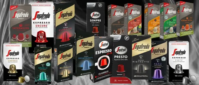 SEGAFREDO, CAFELOR présentoirs, supports, distributeurs pour capsules de café